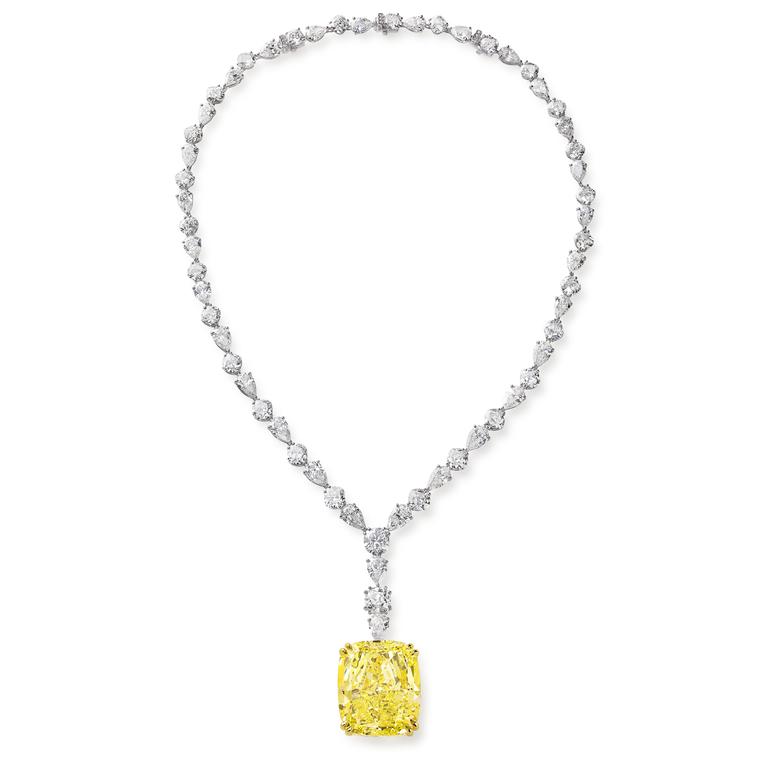 100-carat fancy intense yellow diamond necklace by Chopard