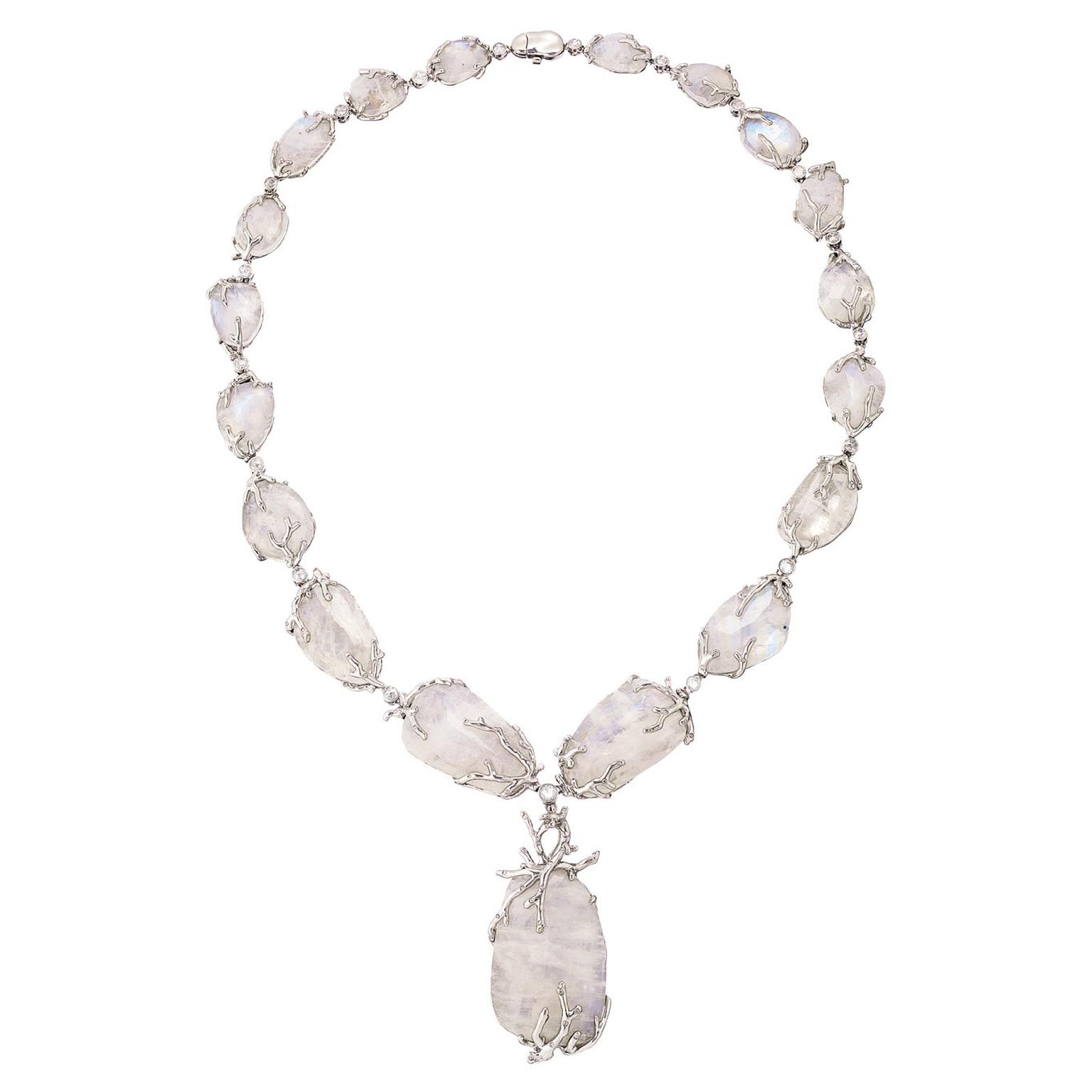 AENEA Alaria rainbow moonstone necklace