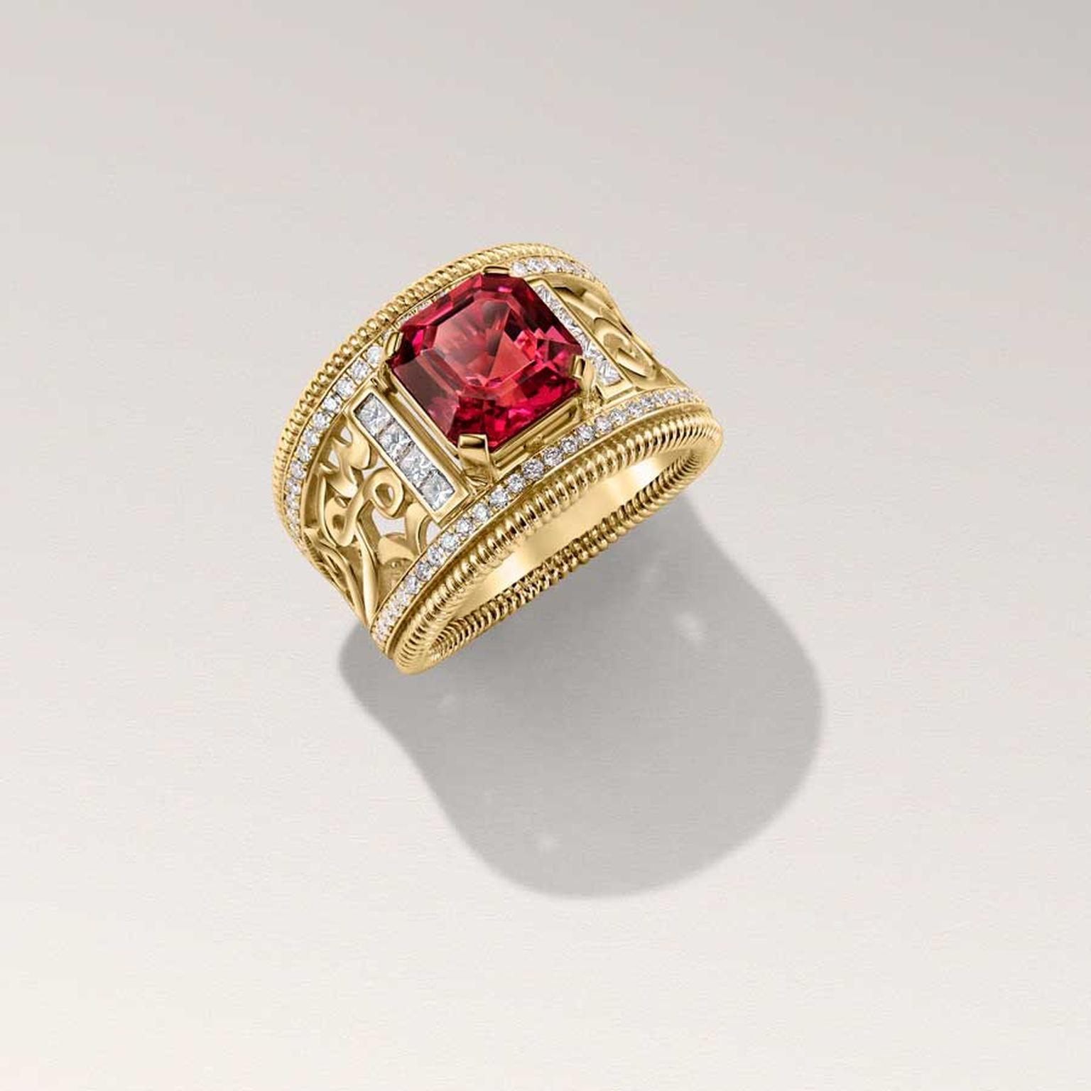 Azza Fahmy Art Deco Calligraphy ring high jewellery 2025