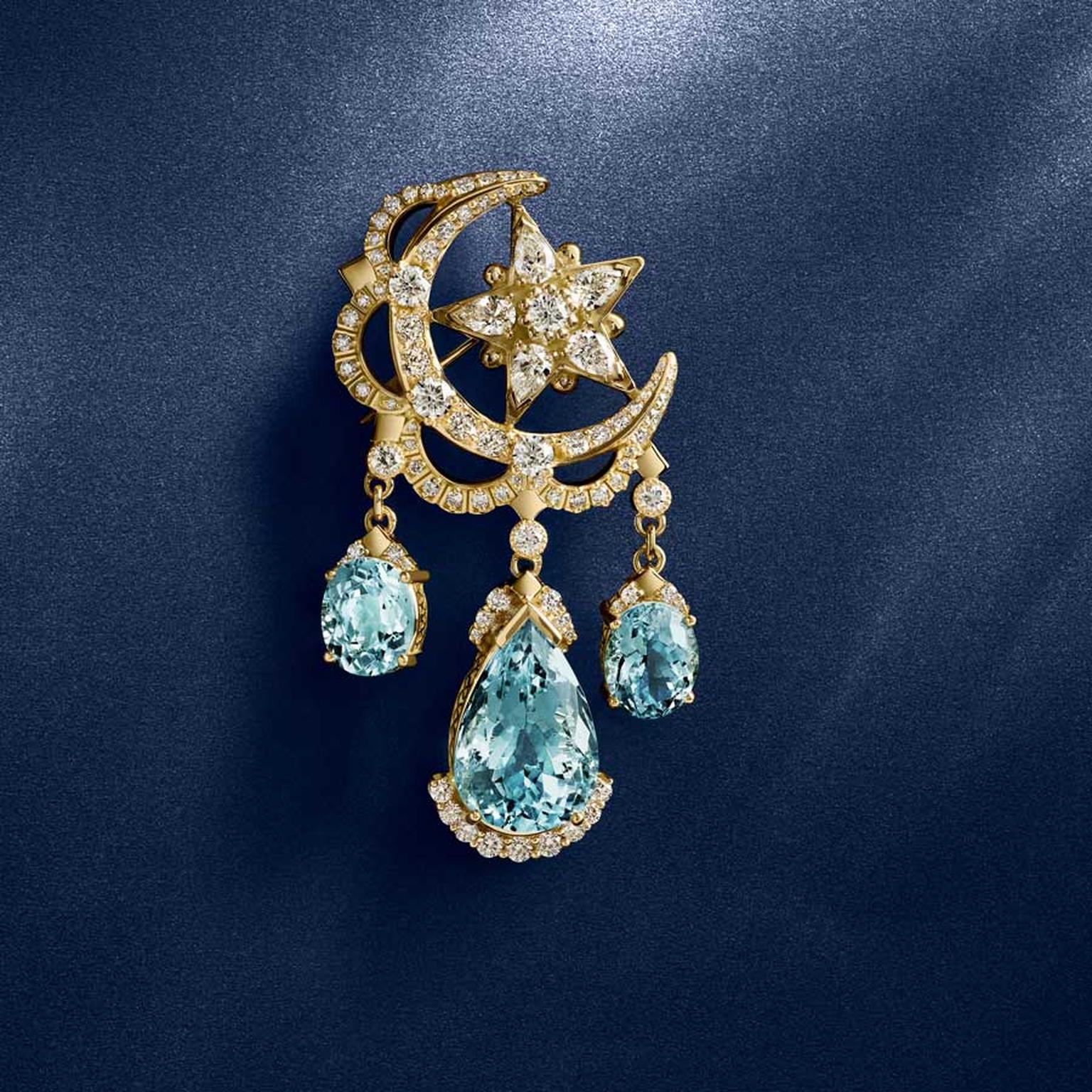 Azza Fahmy Ottoman Crescent and Star brooch high jewellery 2025
