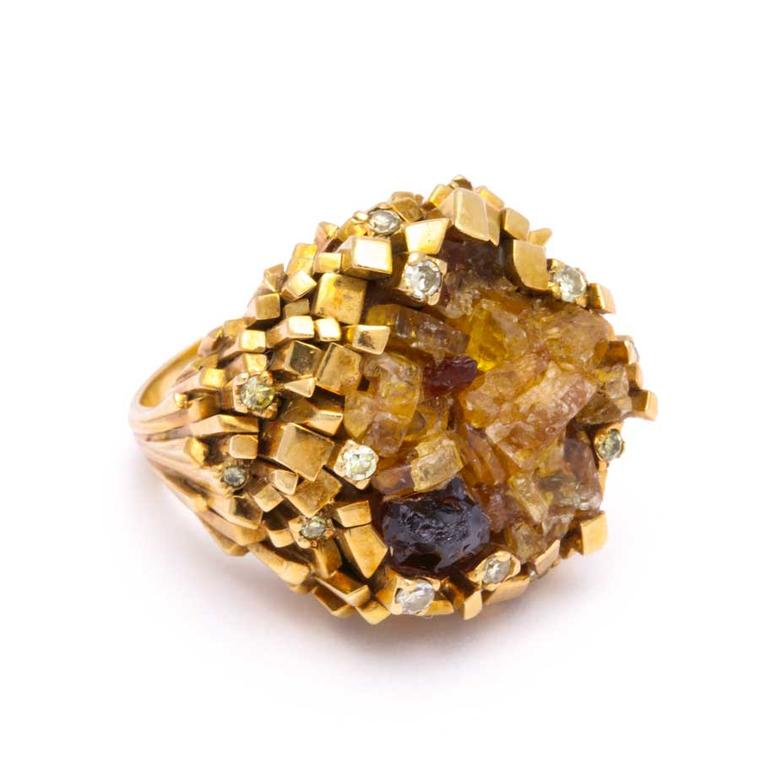 David Thomas rough citrine ring