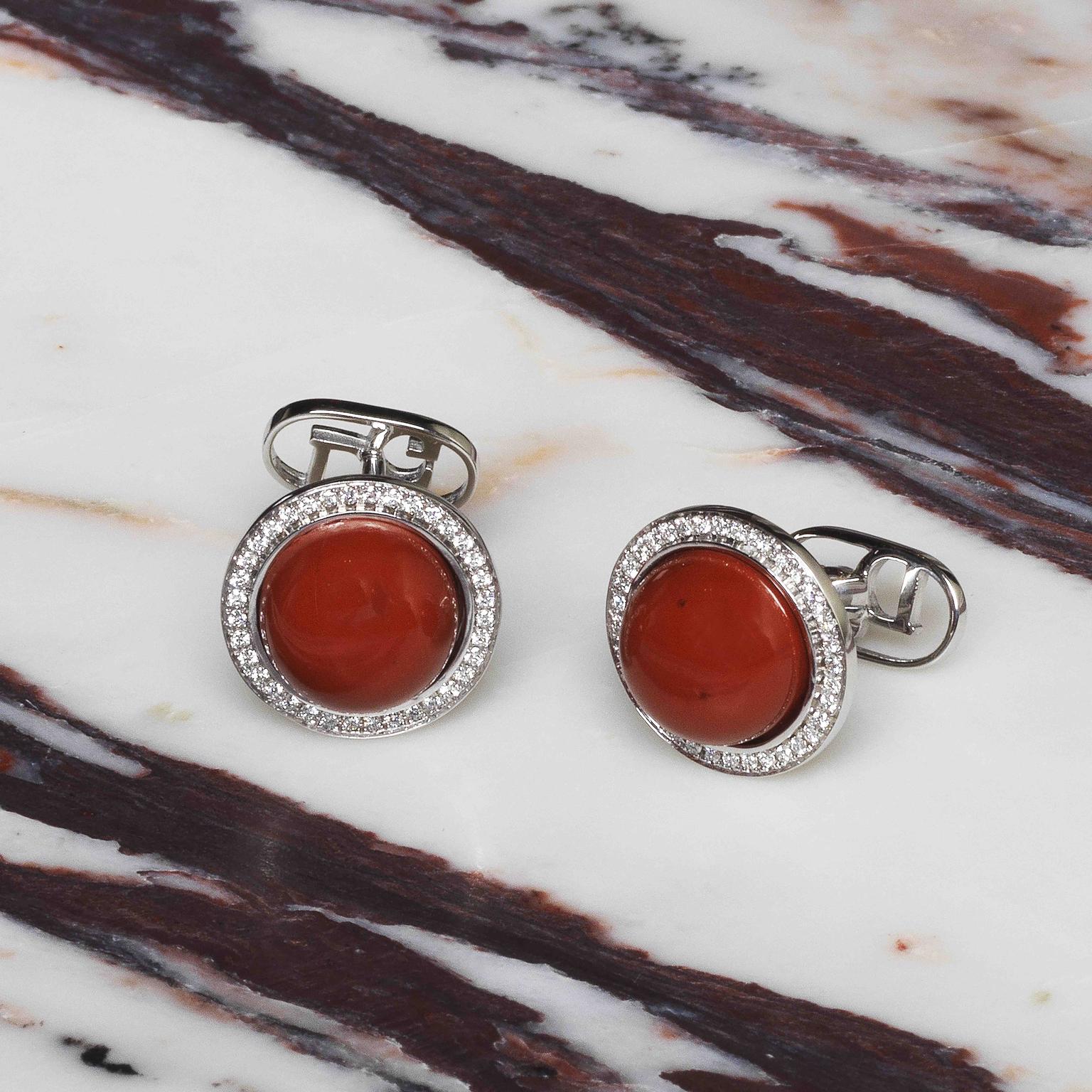 Red Moon  Cufflinks by David Gotlib