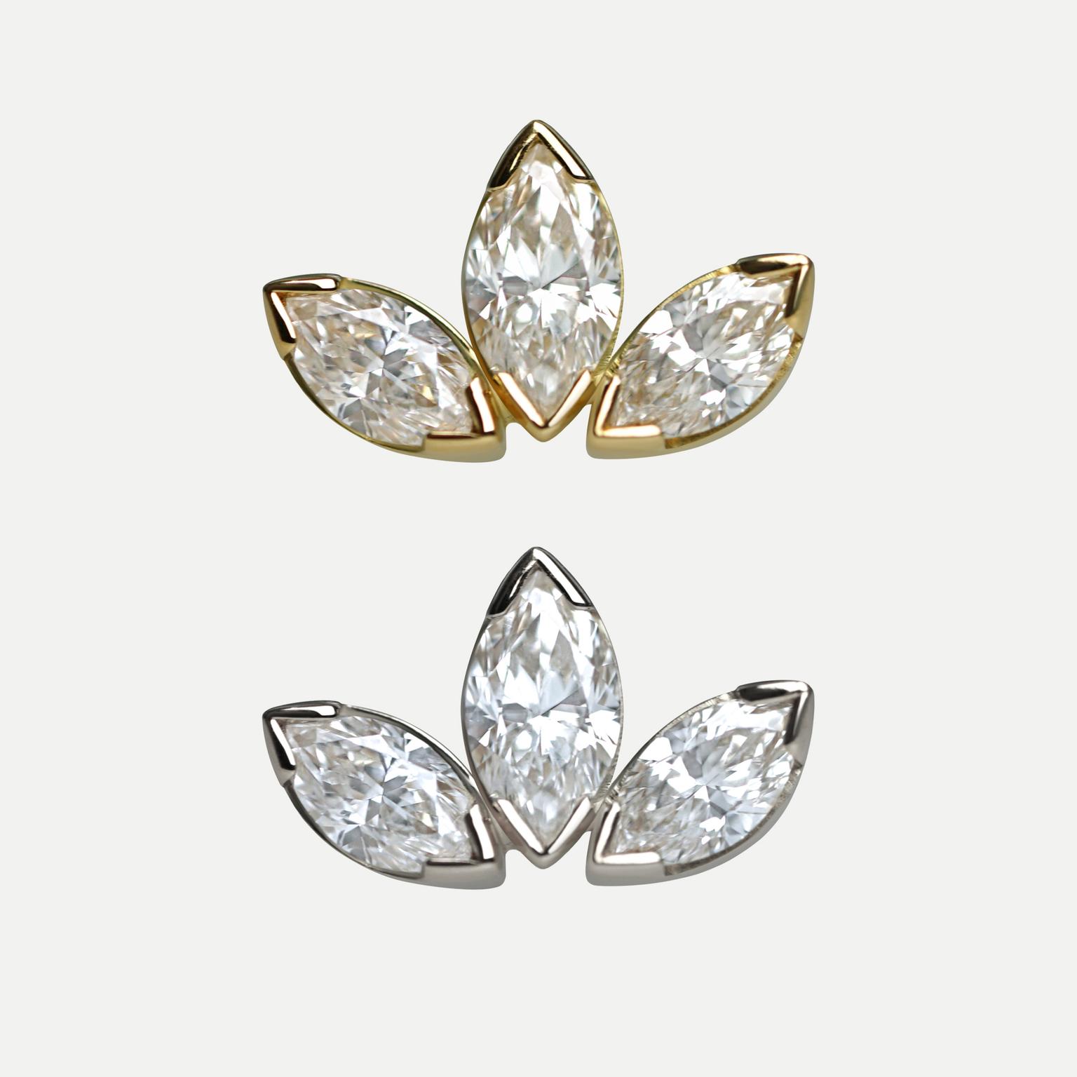 Lotus Helix Cartilage stud earrings by Lena Cohen