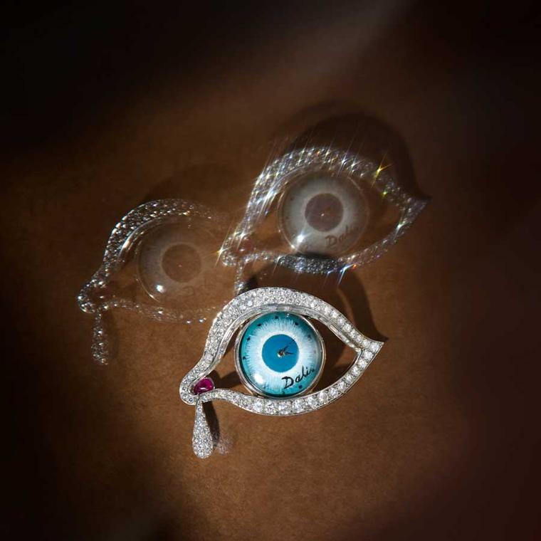 Salvador Dali The Eye of Time  brooch Louisa Guinness Gallery